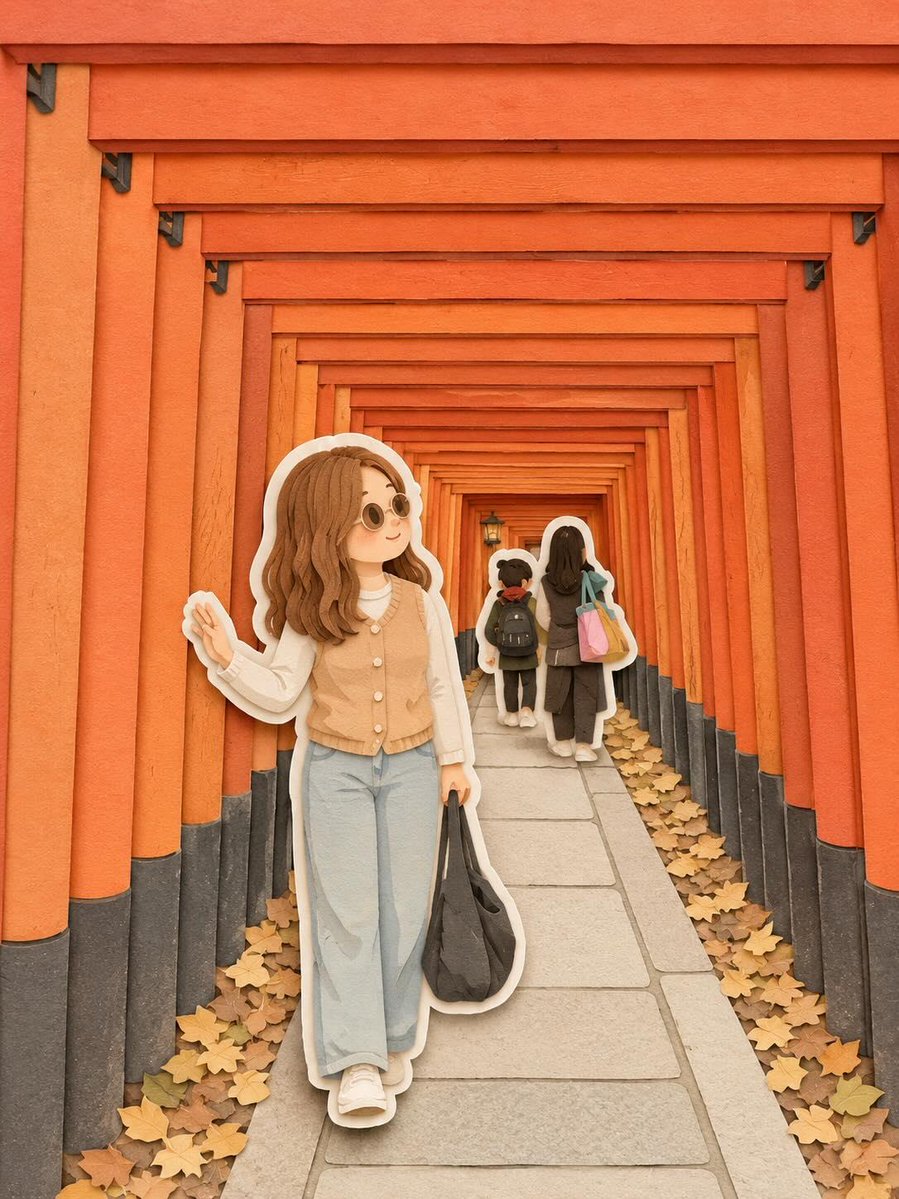 可爱风纸艺旅行立体模型 3