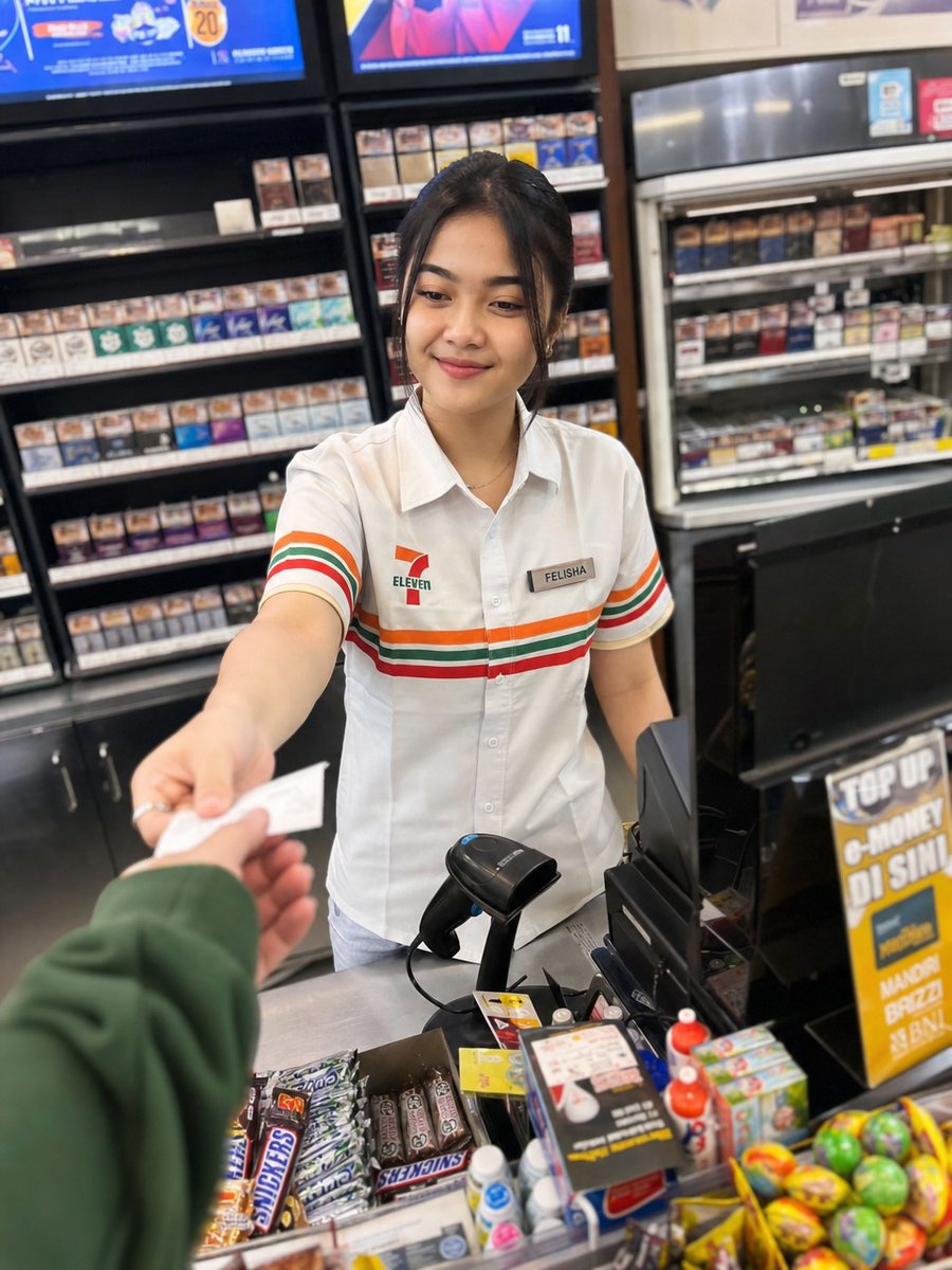 照片级写实便利店收银员 3
