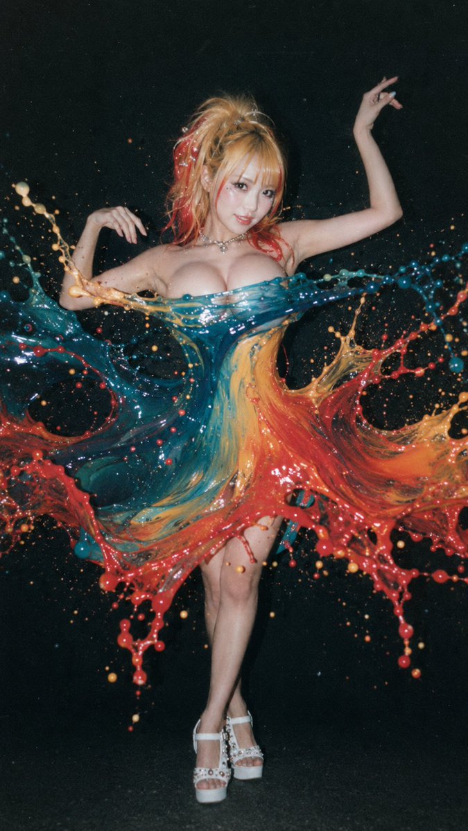 粉色液体礼服时尚大片 2