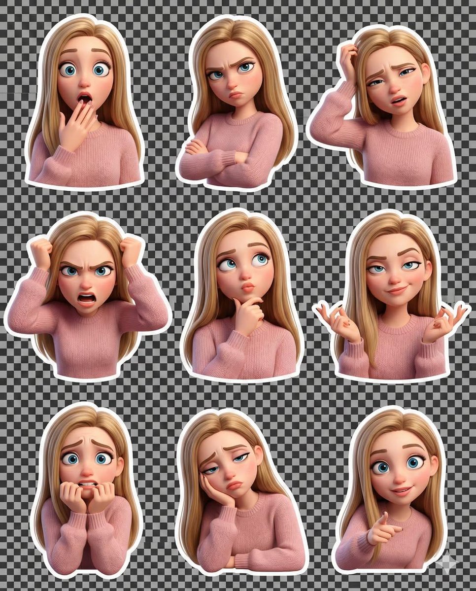 皮克斯风格 3D 表情贴纸包 2