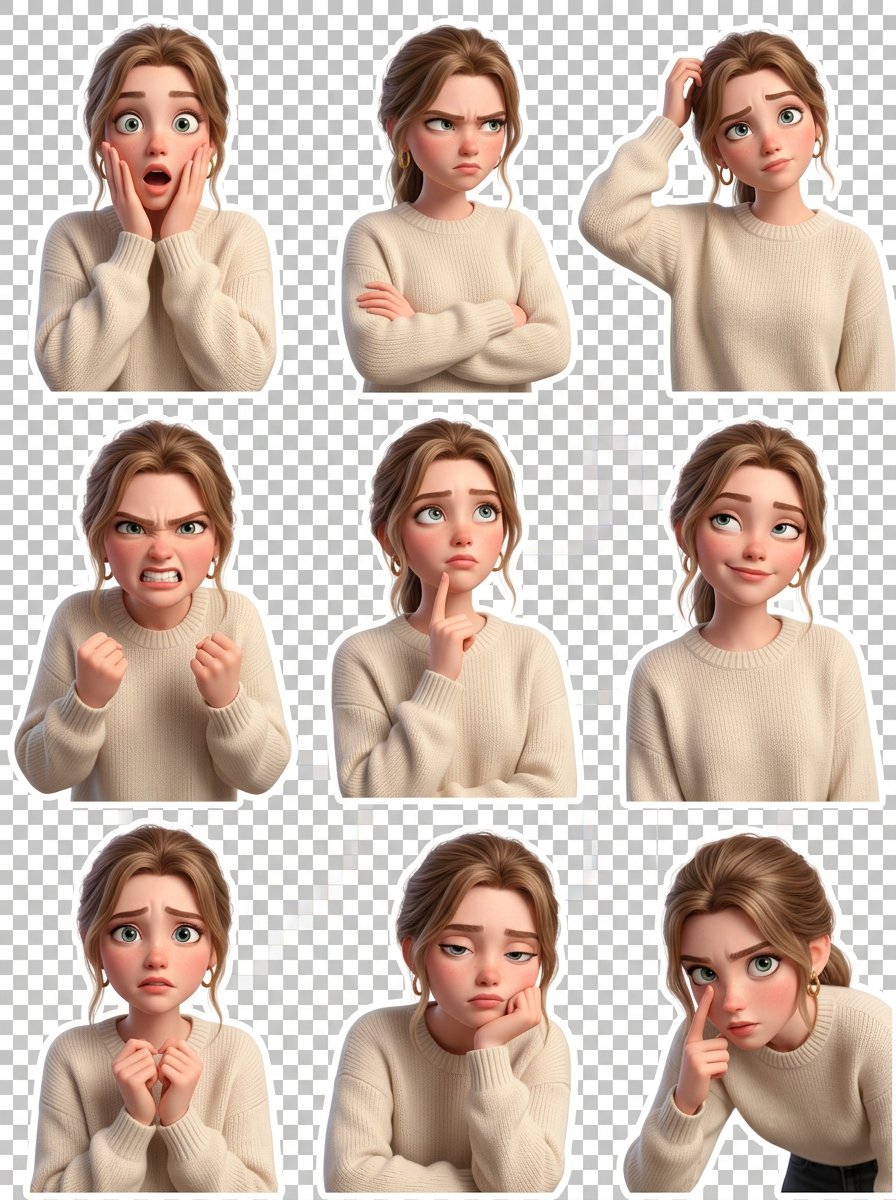 皮克斯风格 3D 表情贴纸包 3