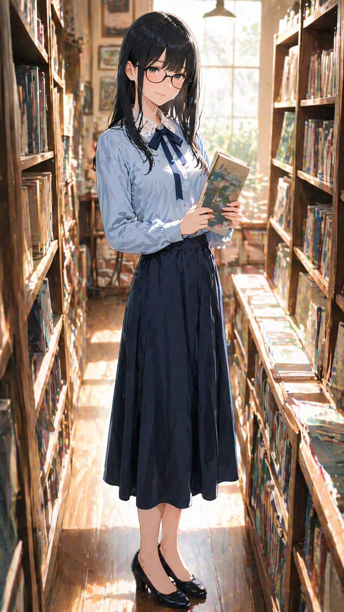 戴眼镜的温柔女性肖像 2