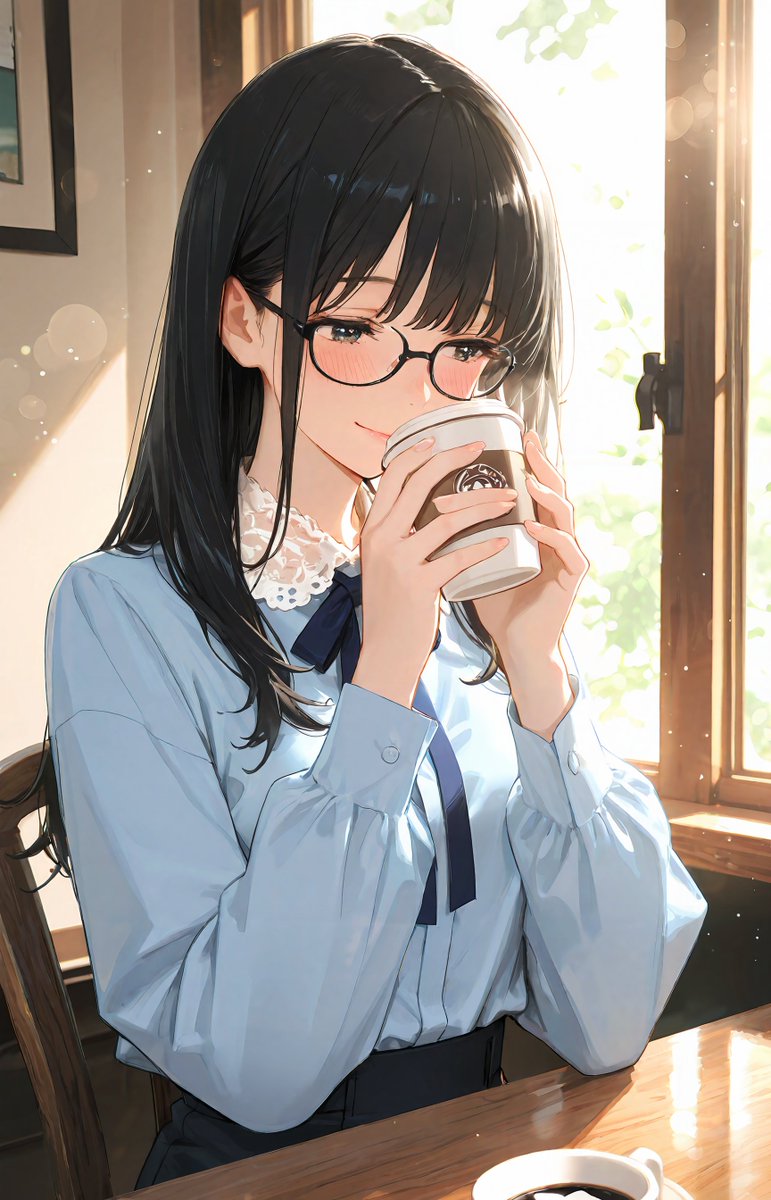 戴眼镜的温柔女性肖像 3