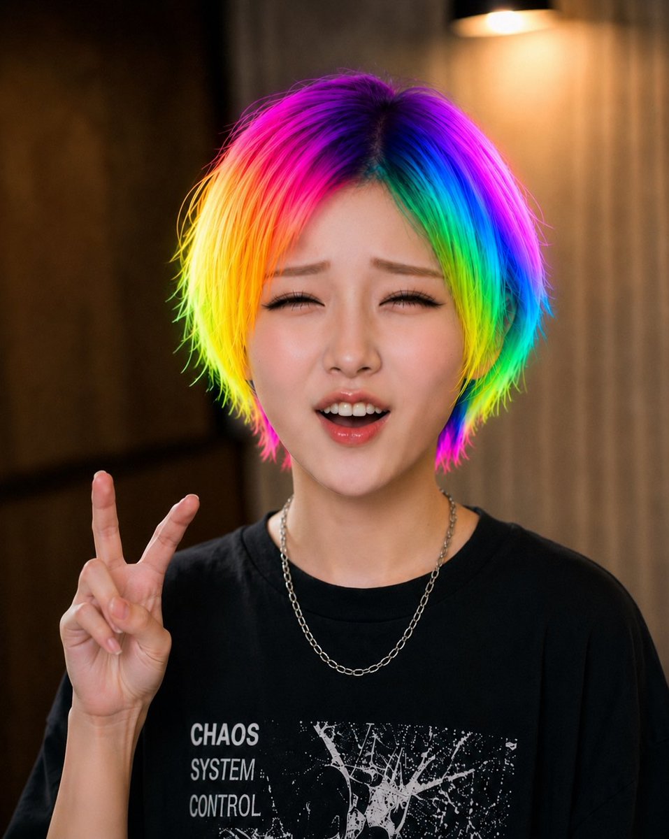 彩虹发色遮挡肖像 4