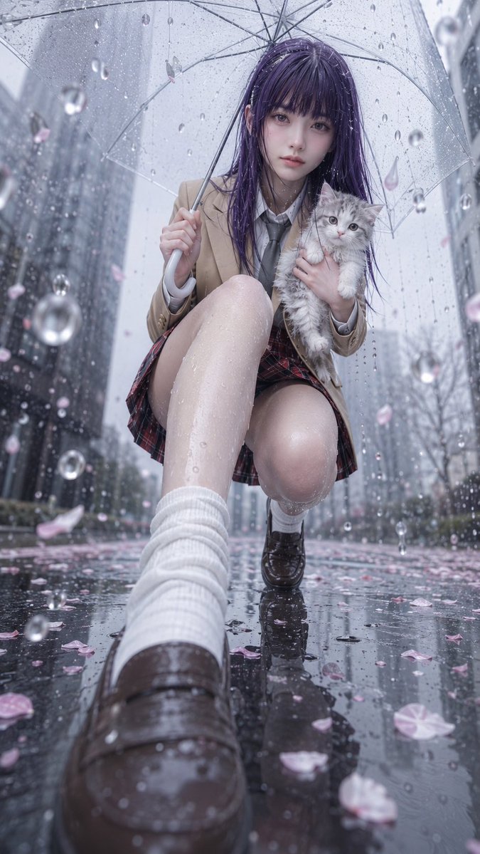 雨中樱花女学生肖像 2