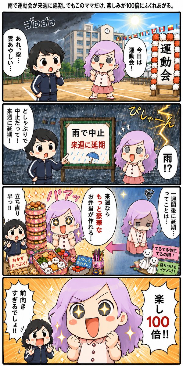 雨天的运动会 Q 版漫画 2