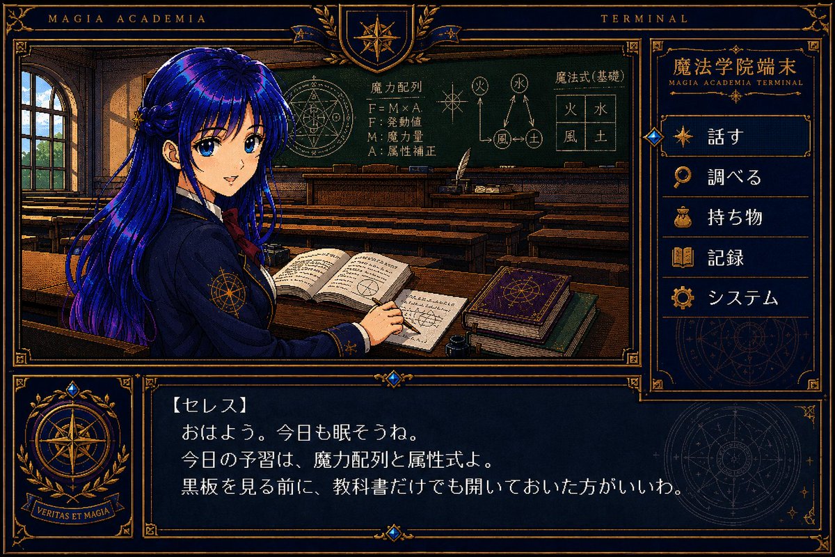 复古魔法学院视觉小说 UI 2