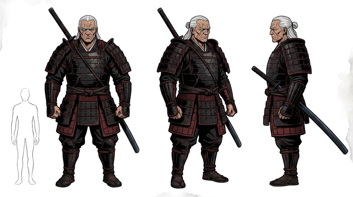 武士铠甲三视图设计图