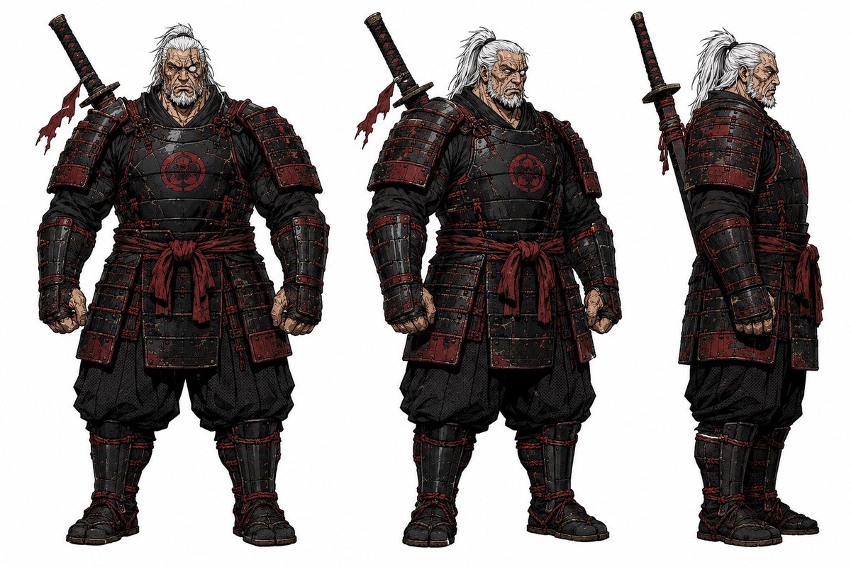 武士铠甲三视图设计图 2