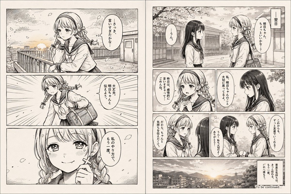 三格少女漫风格天台漫画 2