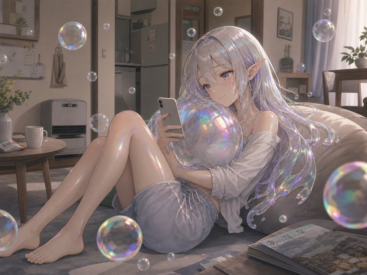 温馨公寓里的肥皂泡精灵