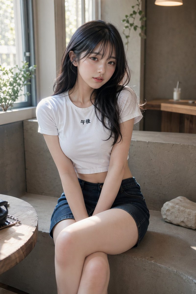 咖啡馆柔光年轻女性肖像 3