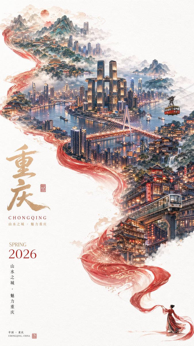 超现实城市风光旅行海报