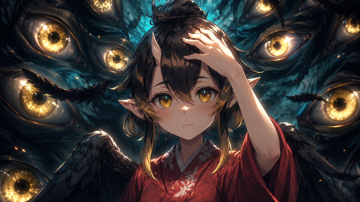 被遮挡的天狗少女与众眼 2