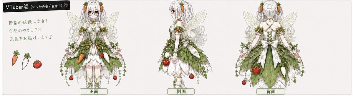 蔬菜精灵 VTuber 参考图