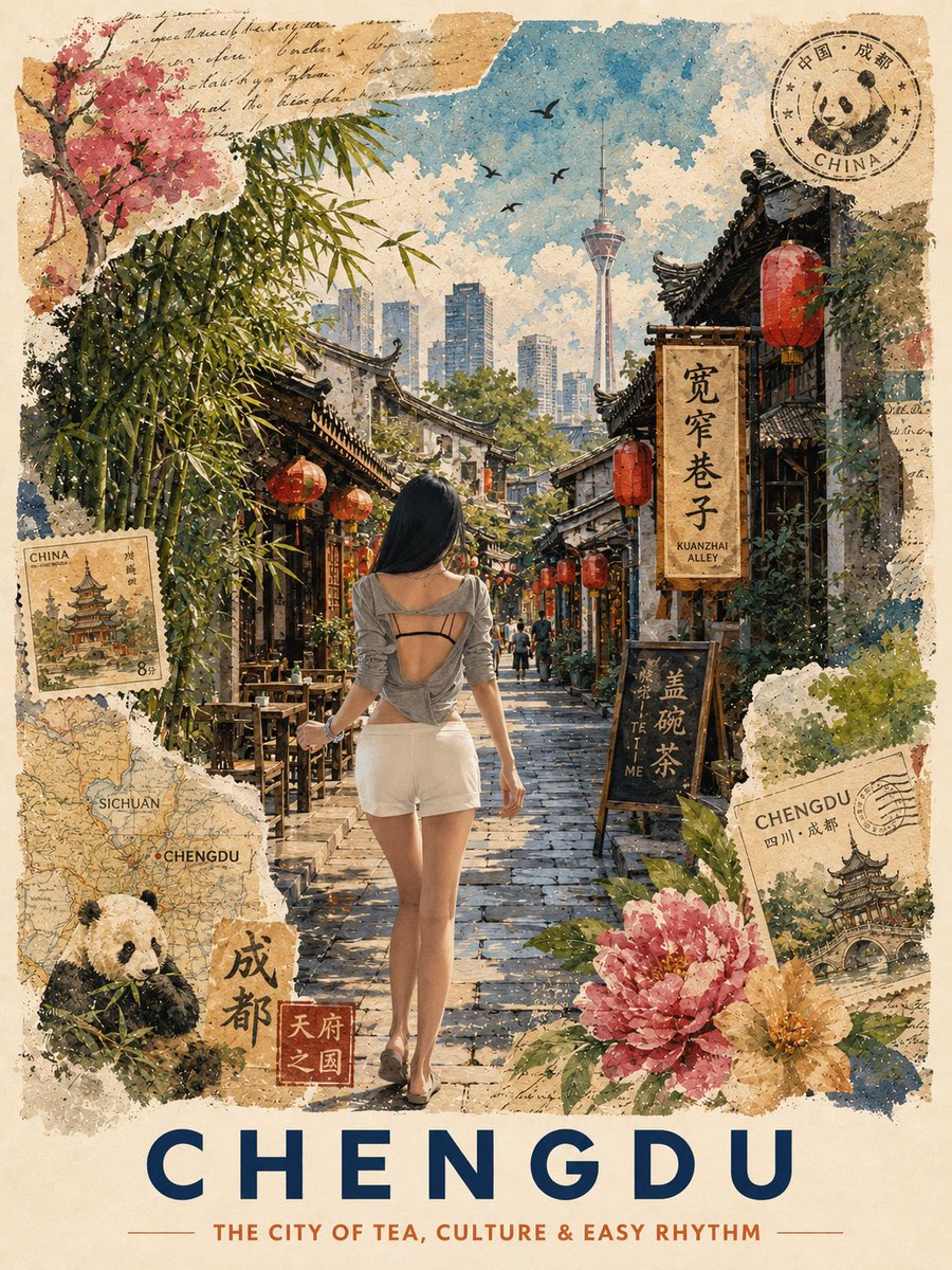 复古杭州旅行明信片 2