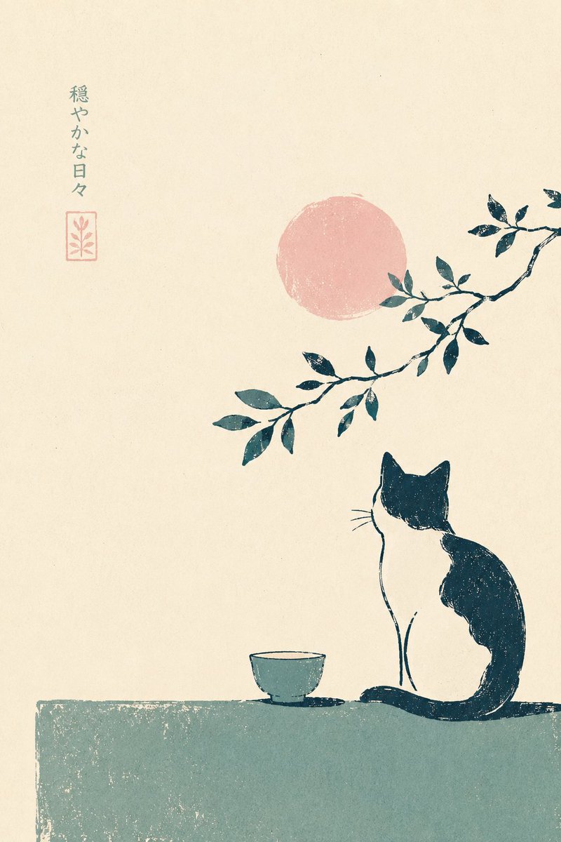 版画风格情侣插画 3