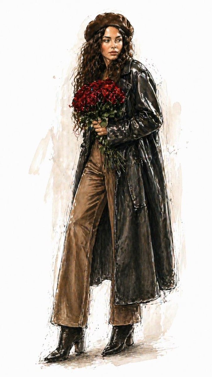 水彩时尚插画草图 4