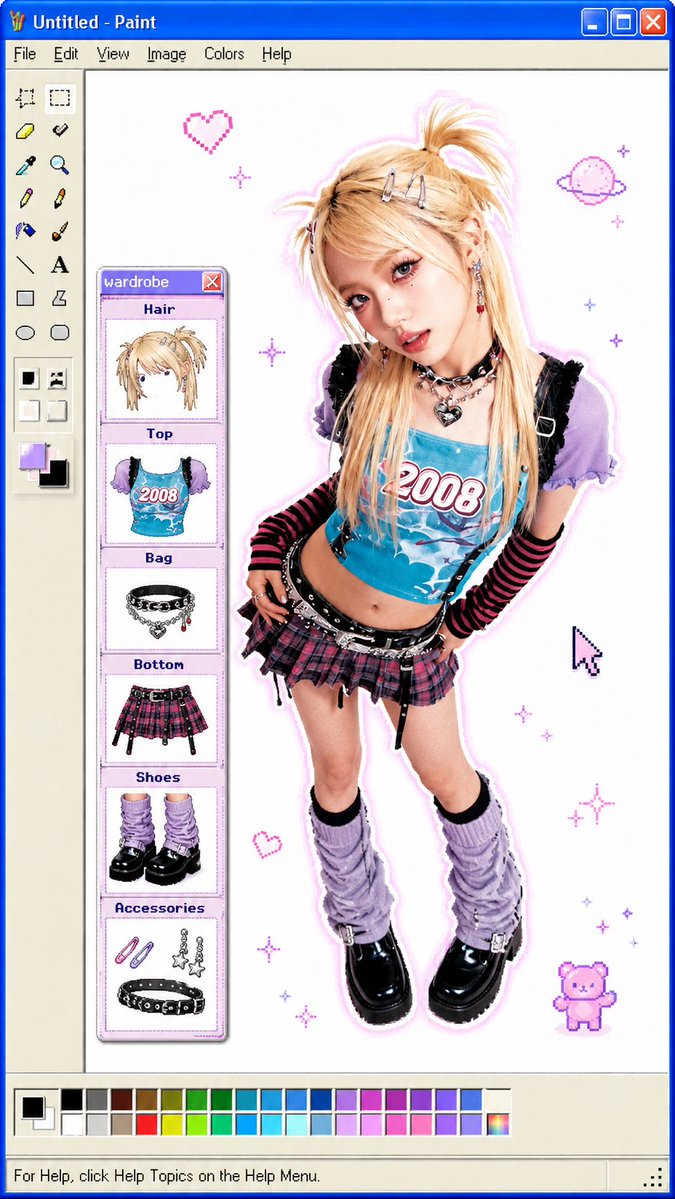 Windows Paint Y2K 穿搭拆解 2