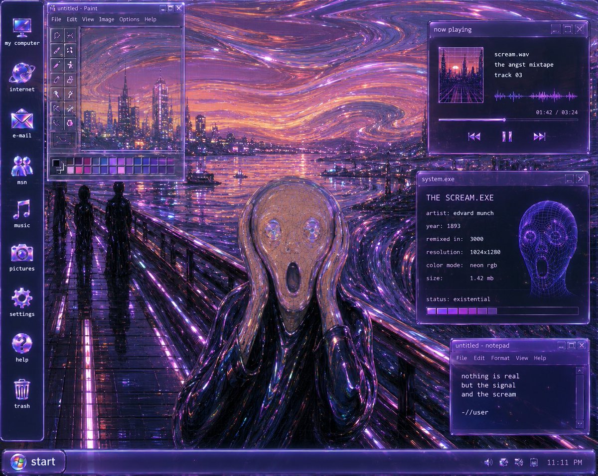 Y2K 未来主义《呐喊》桌面