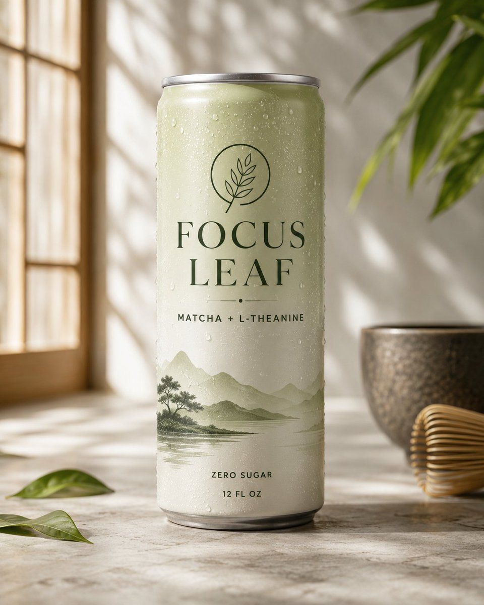 电商主图 - 高端抹茶饮品包装样机