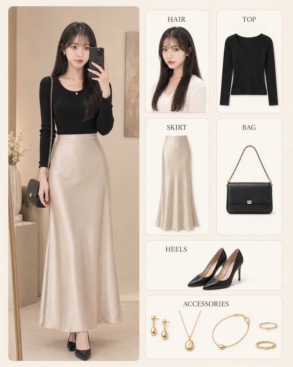 E-commerce Main Image - Korean Style Fashion Outfit Infographic