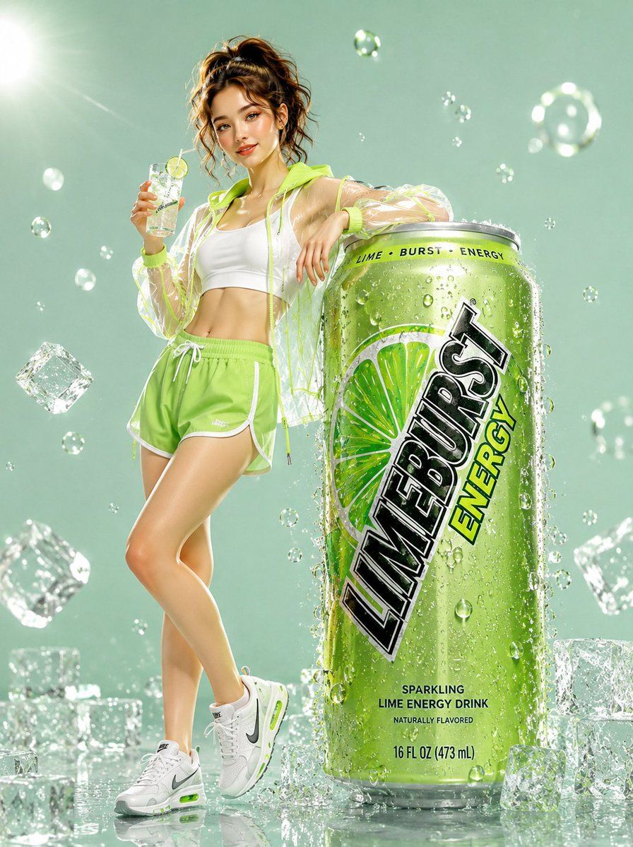 产品营销 - Limeburst 能量饮料广告活动