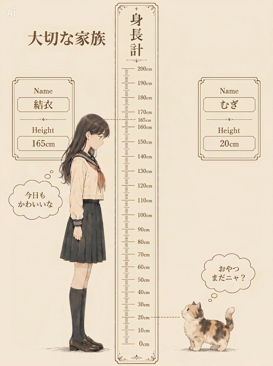 信息图 / 教育视觉图 - 怀旧风身高测量家庭海报